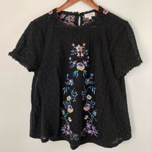 Umgee Embroidered Floral Top Size Large